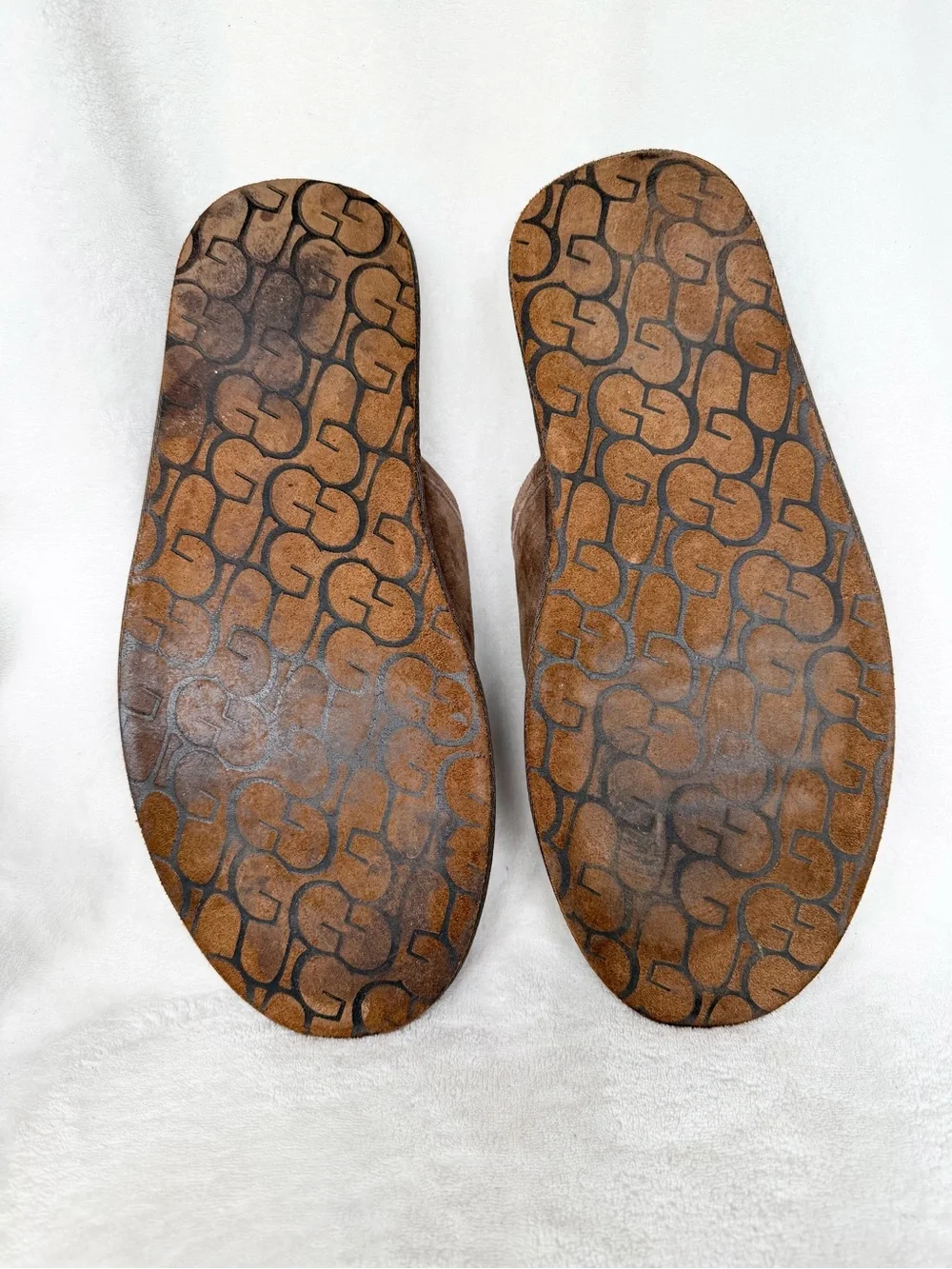 UGG Men’s Brown Suede Shearling-Lined Slip-On Mules 12